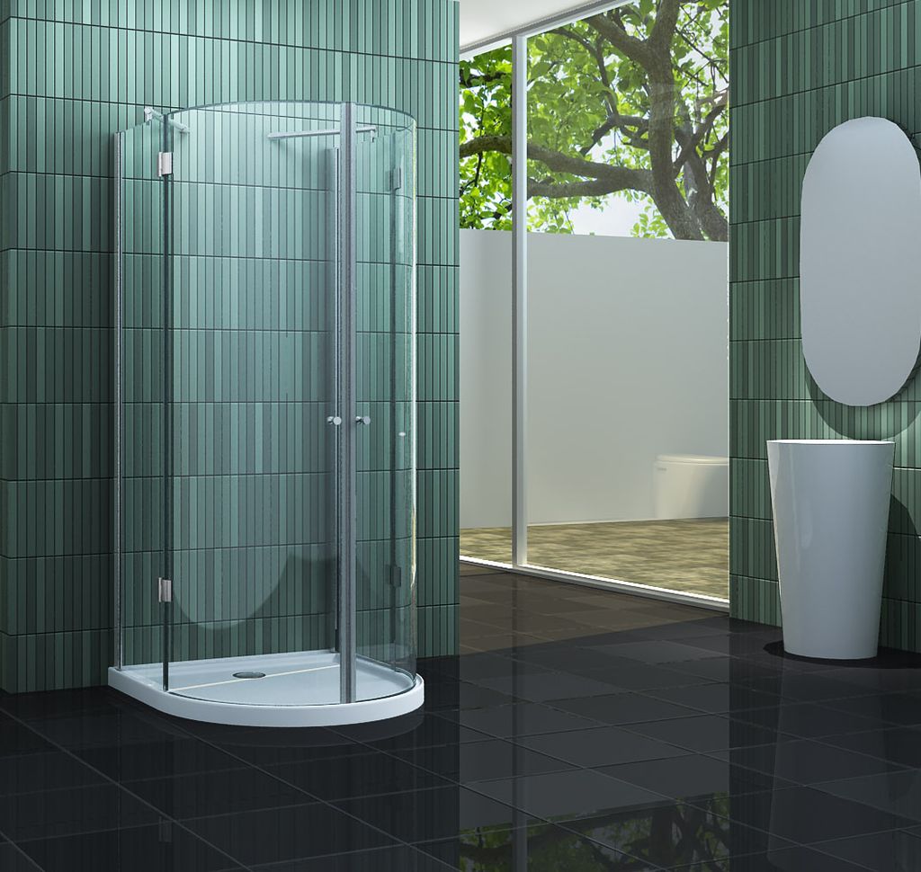 Trento B.28 douchecabine U vorm halfrond model Douchecabine.nl