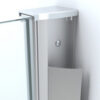 Vijfhoek douchecabine met draaideur blinde montage