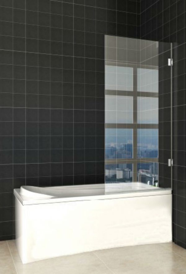 Badwand 120 cm. met vaste zijwand 7880 cm Douchecabine.nl