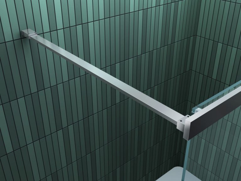 Badwand met schuifdeur 120 x 150 cm www.douchecabine.nl