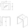 Solid Surface Hocker Kruk - Matwit lijntekening