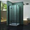 Douche-Design matzwart met een draaideur