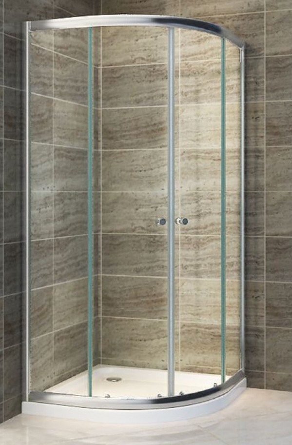 Kwartronde douchecabine met schuifdeuren 8090 cm Douchecabine.nl