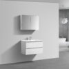 Witte badkamermeubel + Spiegelkast 80 cm (zijaanzicht)