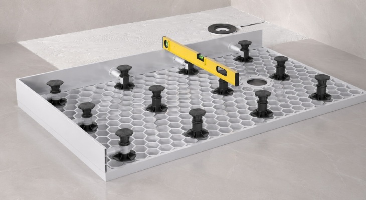 Opbouw douchebak potenset